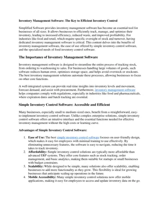 Inventory Management Software: The Key to Efficient Inventory Control