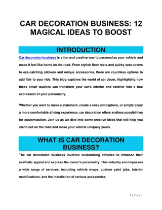 CAR DECORATION BUSINESS: 12 MAGICAL IDEAS TO BOOST