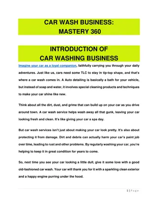 CAR WASH BUSINESS:  MASTERY 360