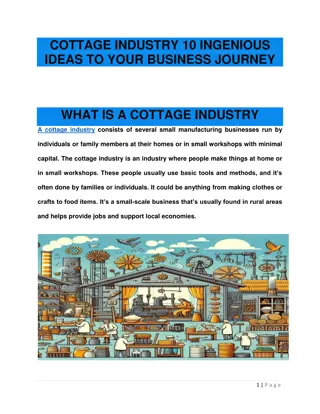 COTTAGE INDUSTRY 10 INGENIOUS IDEAS TO YOUR BUSINESS JOURNEY