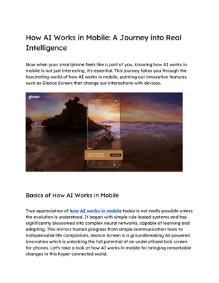 How AI Works in Mobile  A Journey into Real Intelligence