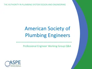 The PEWG Initiative in Plumbing System Design and Engineering