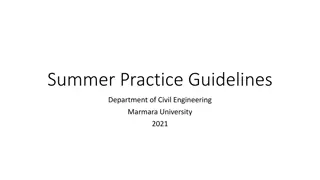 Guidelines for Summer Practices in Civil Engineering Department at Marmara University