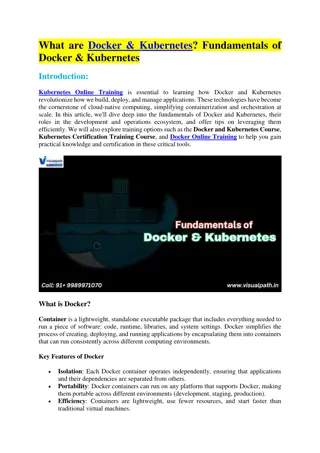 Docker and Kubernetes Training - Kubernetes Online Training