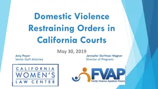 Domestic Violence and Restraining Orders in California Courts