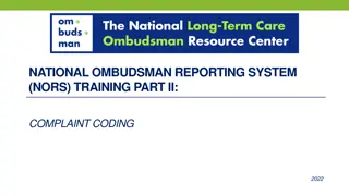 Complaint Coding Training for National Ombudsman Reporting System (NORS) 2022