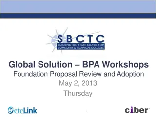 Global Solution BPA Workshops Foundation Proposal Review and Adoption