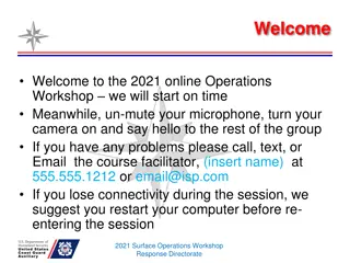 2021 Surface Operations Workshop Response Directorate Overview