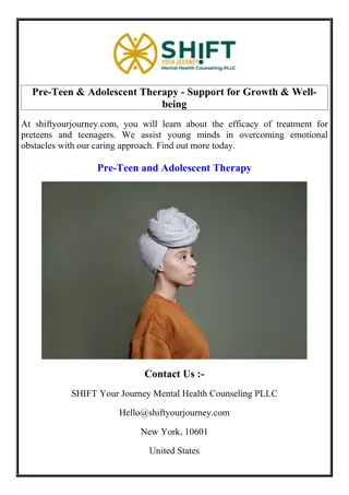 Pre-Teen & Adolescent Therapy - Support for Growth & Well-being