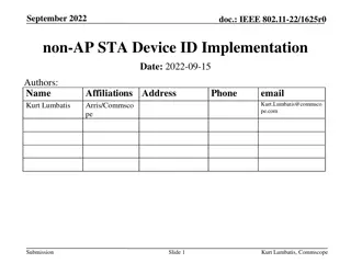 Understanding IEEE 802.11-22/1625r0 Non-AP STA Device ID Implementation