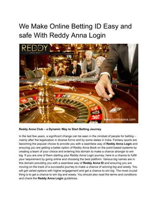 We Make Online Betting ID Easy and safe With Reddy Anna Login