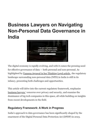 Business Lawyers on Navigating Non-Personal Data Governance in India