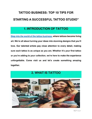 TATTOO BUSINESS: TOP 10 TIPS FOR STARTING A SUCCESSFUL TATTOO STUDIO