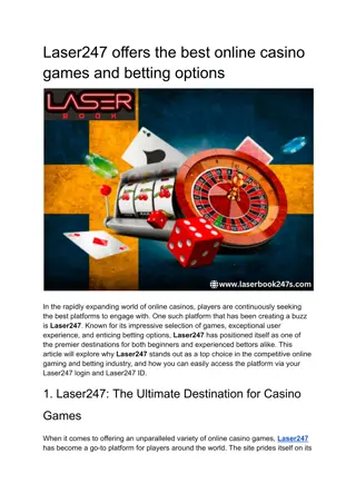 Laser247 offers the best online casino games and betting options