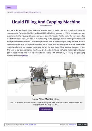 High-Quality Liquid Filling Machine Manufacturer in India - Authentic Designers