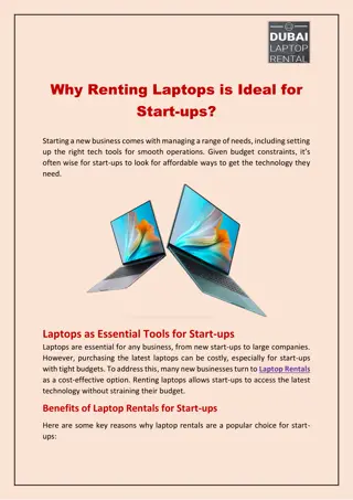 Why Renting Laptops is Ideal for Start-ups?