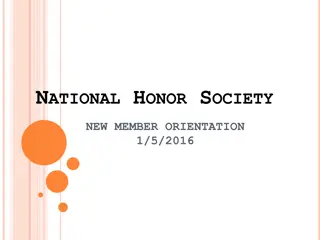 National Honor Society New Member Orientation Information