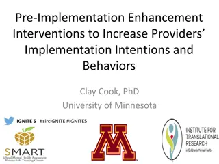 Strategies to Boost Providers' Implementation Intentions and Behaviors