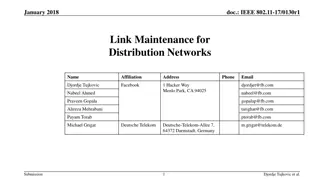 IEEE 802.11-17/0130r1 Link Maintenance for Distribution Networks Overview