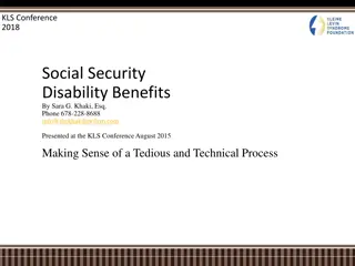 Understanding Social Security Disability Benefits - KLS Conference 2018