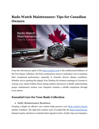 Rado Watch Maintenance_ Tips for Canadian Owners