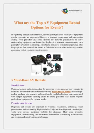 What are the Top AV Equipment Rental Options for Events?