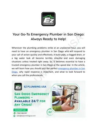 Your Go-To Emergency Plumber in San Diego_ Always Ready to Help