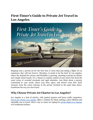 First-Timer’s Guide to Private Jet Travel in Los Angeles