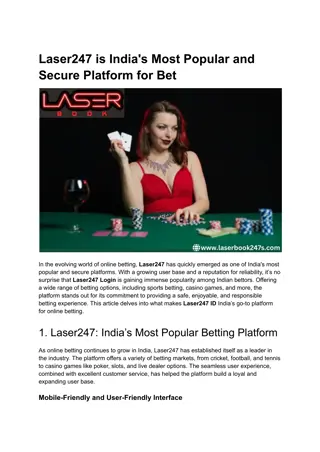 Laser247 is India's Most Popular and Secure Platform for Bet