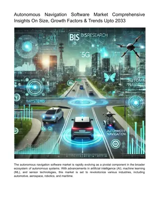 Future of Autonomous Systems - Focus On Autonomous Navigation Software Market