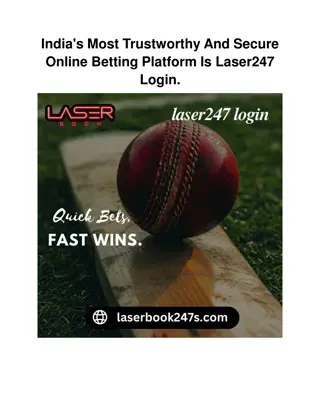 India's Most Trustworthy And Secure Online Betting Platform Is Laser247 Login