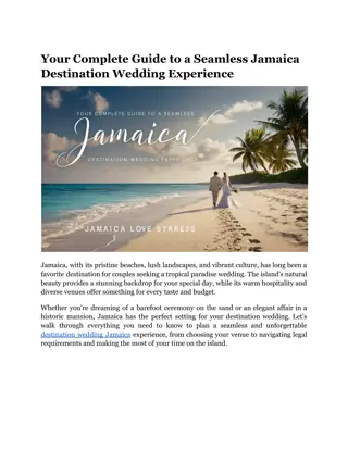 Your Complete Guide to a Seamless Jamaica Destination Wedding Experience