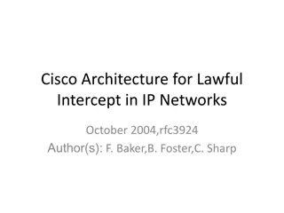 Cisco Architecture for Lawful Intercept in IP Networks