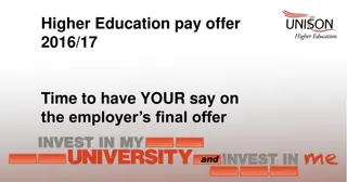 Higher Education Pay Offer 2016/17: UNISON's Analysis and Recommendations