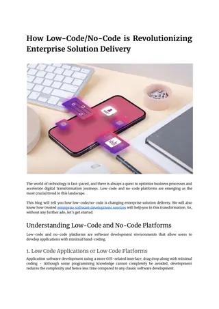 How Low-Code/No-Code is Revolutionizing Enterprise Solution Delivery