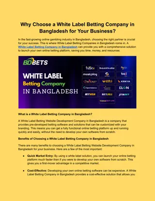 White Label Betting Company in Bangladesh