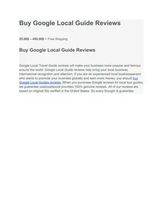 Buy Google Local Guide Reviews