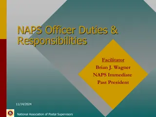 Responsibilities of a NAPS Branch President