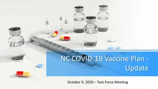 NC COVID-19 Vaccine Plan Update Oct 9, 2020 Task Force Meeting Overview