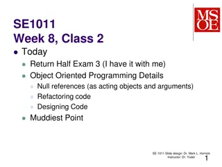 Object-Oriented Programming: Class 2 Recap and Muddiest Points Discussion