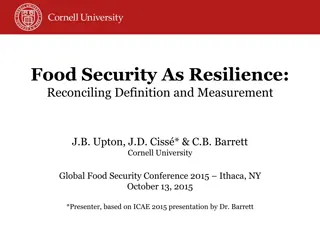 Challenges in Defining and Measuring Food Security for Resilience