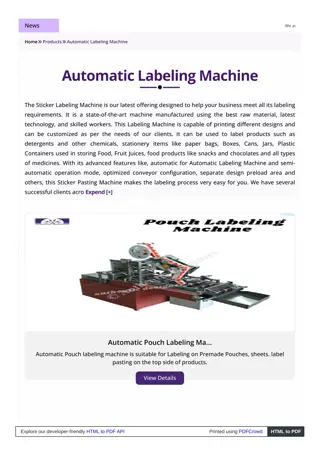 Automatic Labeling Machine Manufacturer in India - Authentic Designers