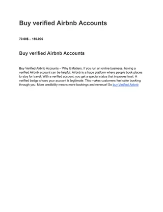 Buy verified Airbnb Accounts