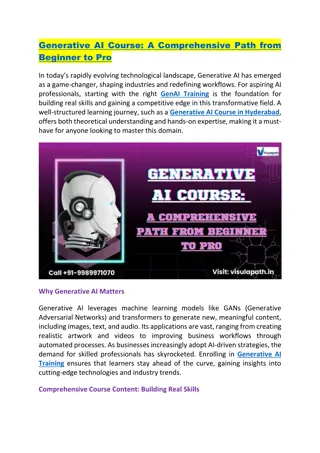 Generative AI Course In Hyderabad |  Generative AI Training