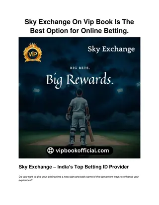 Sky Exchange On Vip Book Is The Best Option for Online Betting