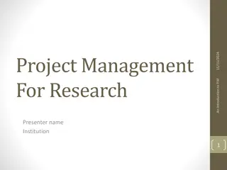 Introduction to Project Management in Research: Key Concepts and Applications