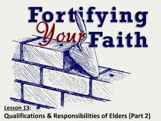 Qualifications & Responsibilities of Elders: Part 2