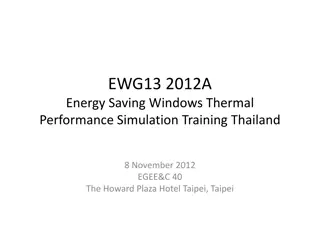 Energy Saving Windows Thermal Performance Simulation Workshop Update