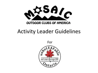 Activity Leader Guidelines for Volunteers