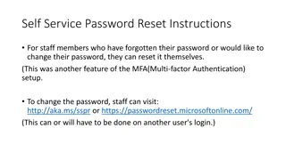 Self-Service Password Reset Instructions for Staff Members